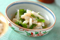 箸休めに シャキシャキ長芋とホタテの甘酢和え