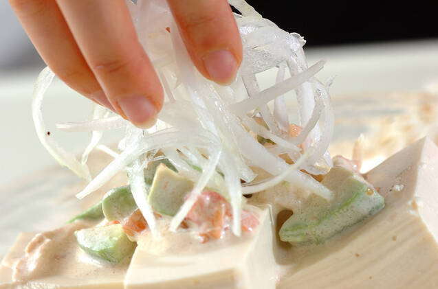 冷や奴サラダの作り方の手順4