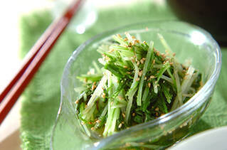 炒め水菜のお浸し