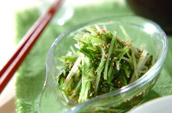 炒め水菜のお浸し