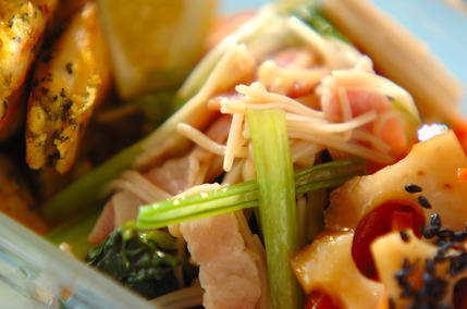 小松菜とエノキのレンジおひたし