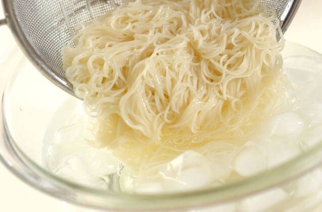 薬味とささ身の和え素麺の作り方の手順3
