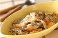 鮭とキノコのクリームソース