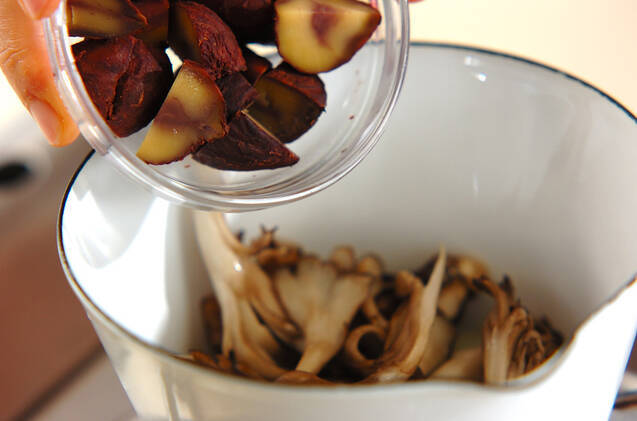 甘栗×マイタケ×クルミドリンクの作り方の手順3