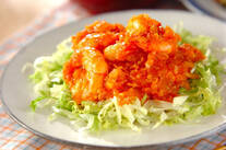 ぷりぷりエビのチリソースがらめ