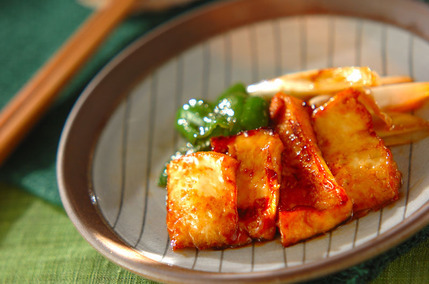 厚揚げの甘辛漬け焼き