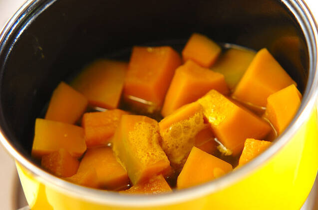 カボチャのピリ辛ゴマ和えの作り方の手順4