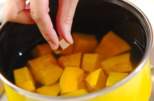 カボチャのピリ辛ゴマ和えの作り方の手順3