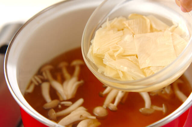 シメジのお吸い物の作り方の手順5