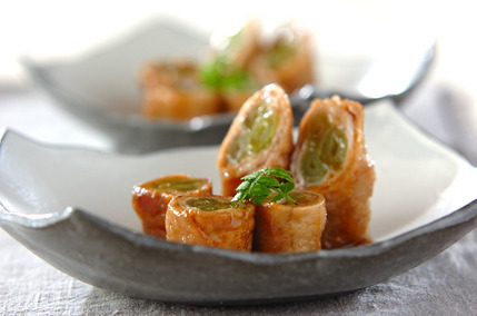 フキの豚肉巻き炒め煮