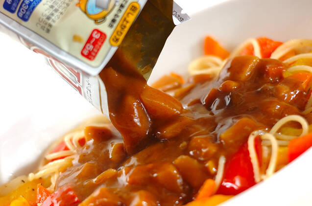 野菜炒めカレースパゲティの作り方の手順5