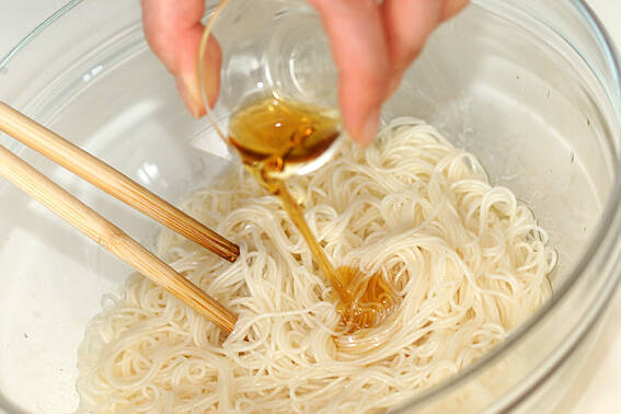 高菜ネギ素麺の作り方の手順2