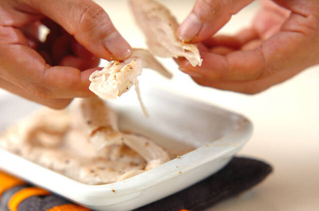 ささ身のポン酢和えの作り方の手順1