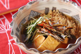水菜と油揚げの煮物