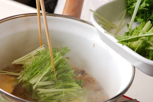 水菜と油揚げの煮物の作り方の手順6