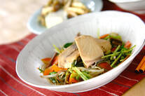 ブリと水菜のサッと煮