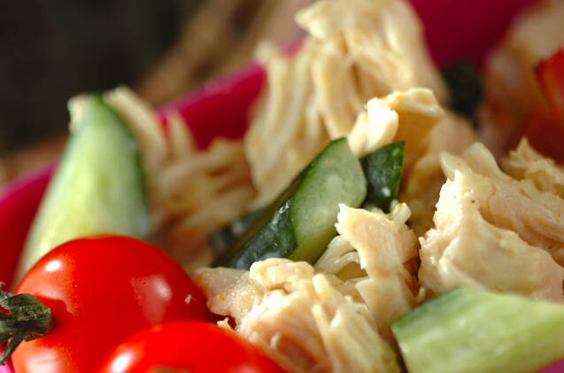 ささ身とキュウリのカレーマヨ和え