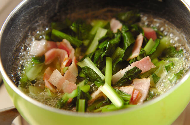 小松菜のクリーム煮の作り方の手順4