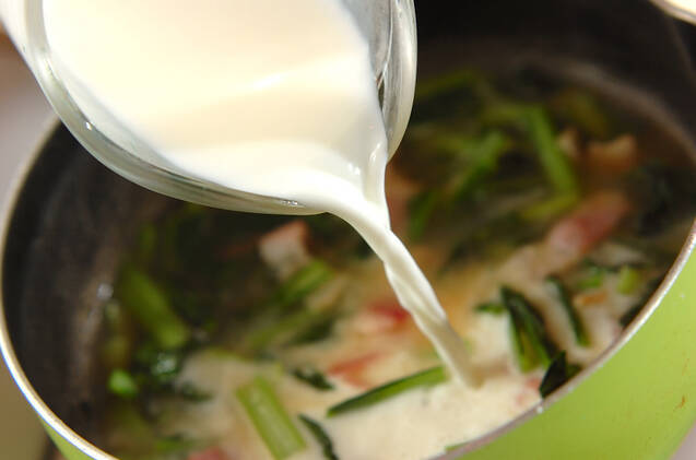 小松菜のクリーム煮の作り方の手順5