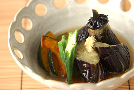 ナスとカボチャの揚げづけ