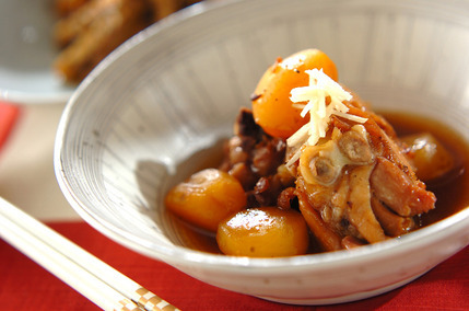 鶏肉と栗の甘辛煮