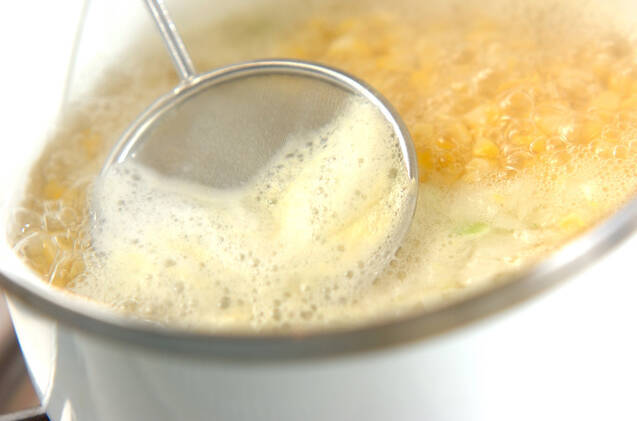 トウモロコシの蒸し煮スープの作り方の手順3