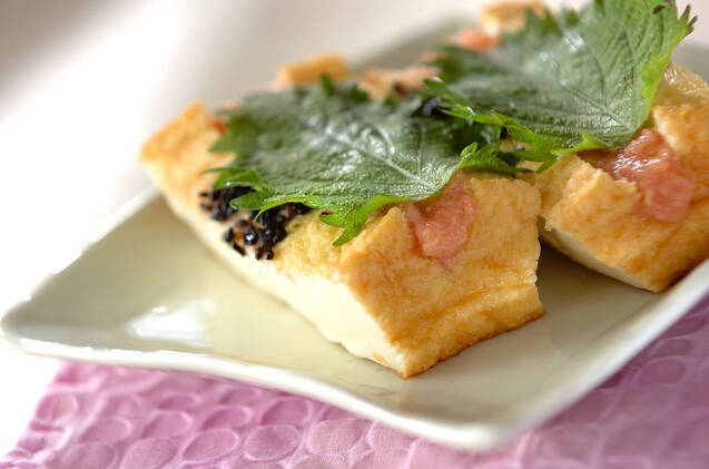 厚揚げのタラコマヨサンド