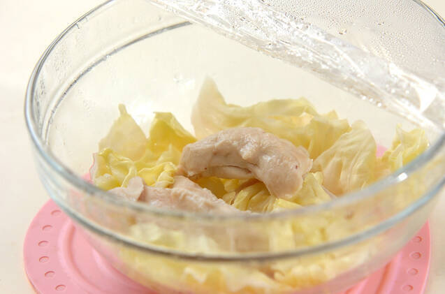 春キャベツの蒸しサラダの作り方の手順5