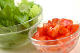 枝豆とトマトの簡単サラダの下準備1