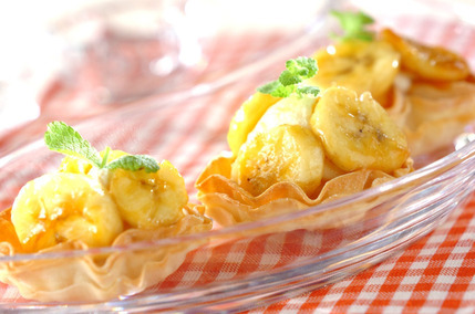 キャラメルバナナのタルト