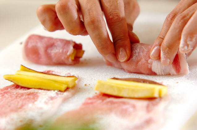 サツマイモの豚肉巻きの作り方の手順3