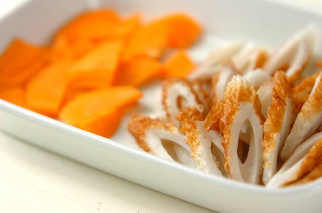 ちくわの明太バター炒めの作り方の手順1