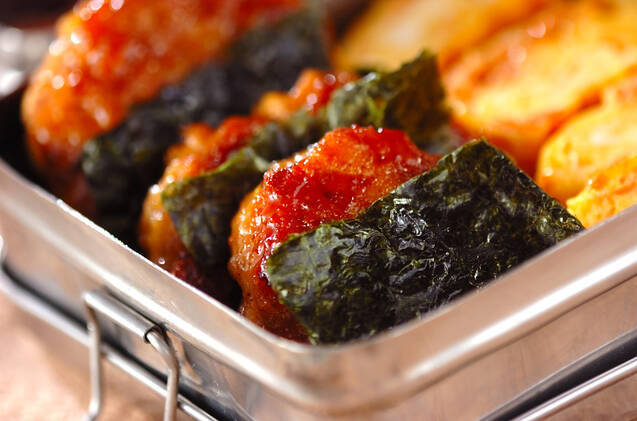 豆腐入りつくねの磯辺巻き