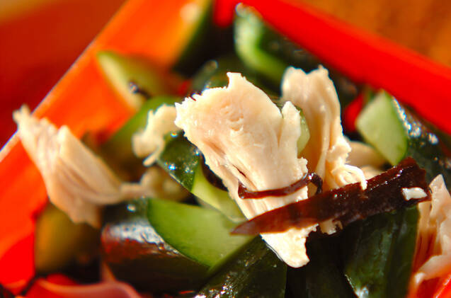 ササミとキュウリの和え物