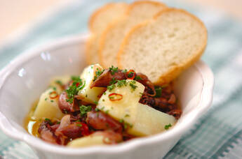 ホタルイカと新ジャガのオイル煮