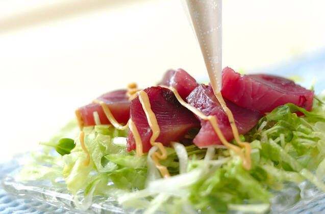 カツオのゴマカルパッチョの作り方の手順5