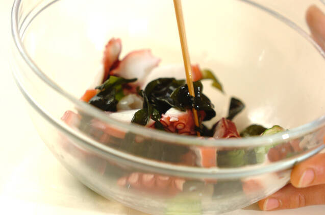タコとワカメの酢の物の作り方の手順5