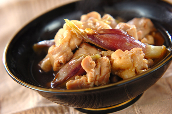 鶏肉とミョウガの煮物