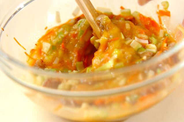 豚肉入り中華風卵焼きの作り方の手順5