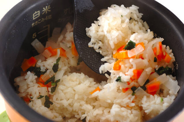 大根とニンジンのご飯の作り方の手順5