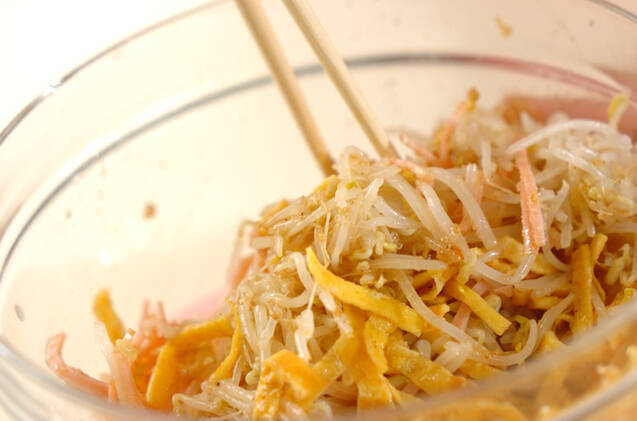 モヤシとハムのゴマ酢サラダの作り方の手順6