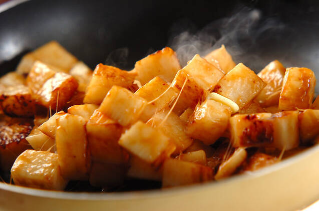 長芋のバターしょうゆ炒めの作り方の手順4