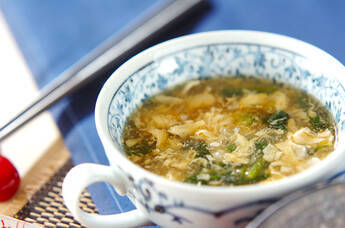 ホウレン草のふんわり卵汁