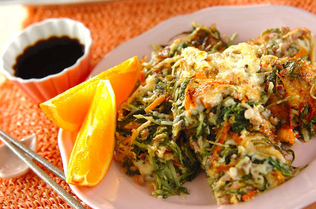 食感と色合いにうっとり。「水菜と卵の炒め物」レシピの画像
