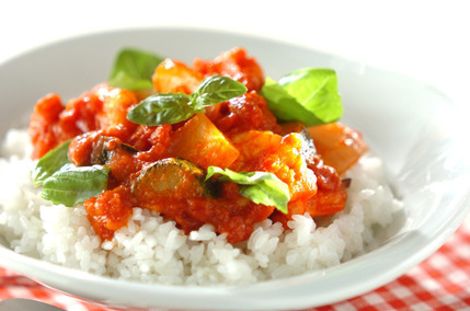 エビとズッキーニのトマト煮ライス