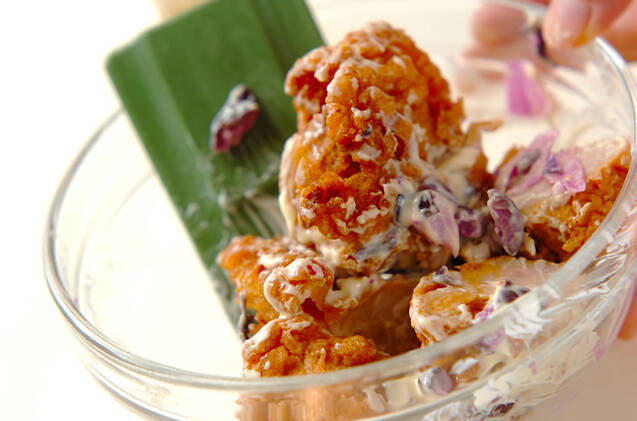 唐揚げのしばマヨ和えの作り方の手順2