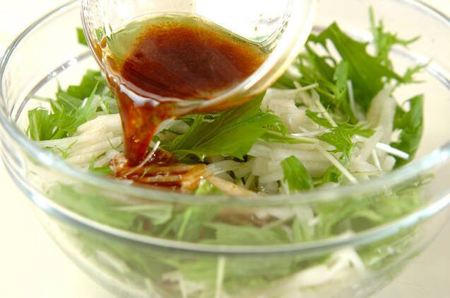 水菜と梨のサラダの作り方の手順4