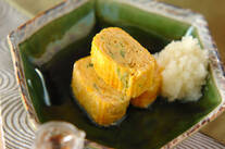 うまみたっぷり！ホタテ缶入りだし巻き卵