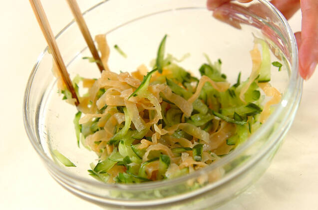 クラゲのワサビ和えの作り方の手順4