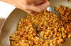 大豆とチョリソーのパスタの作り方の手順4